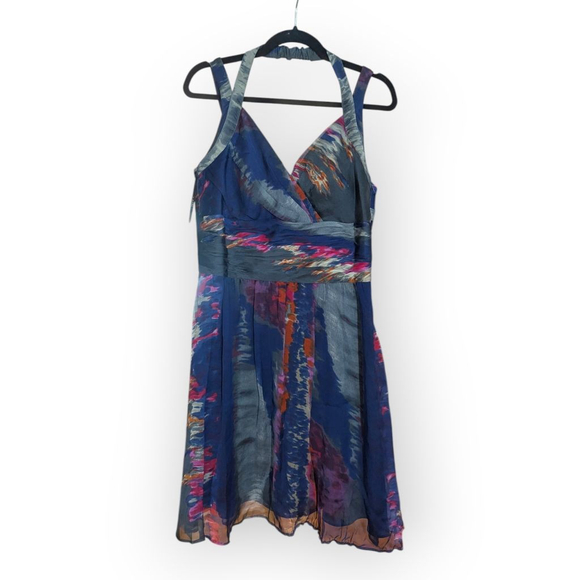 ANDREW MARC Dresses & Skirts - Andrew Marc Silk Mini Dress Cross Front Size 10 NWT